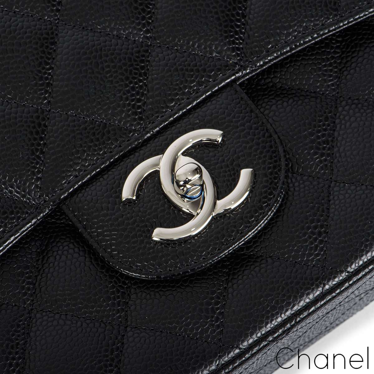 Chanel Maxi Classic Double Flap Bag Black Quilted Caviar Silver Hardwa –  Madison Avenue Couture